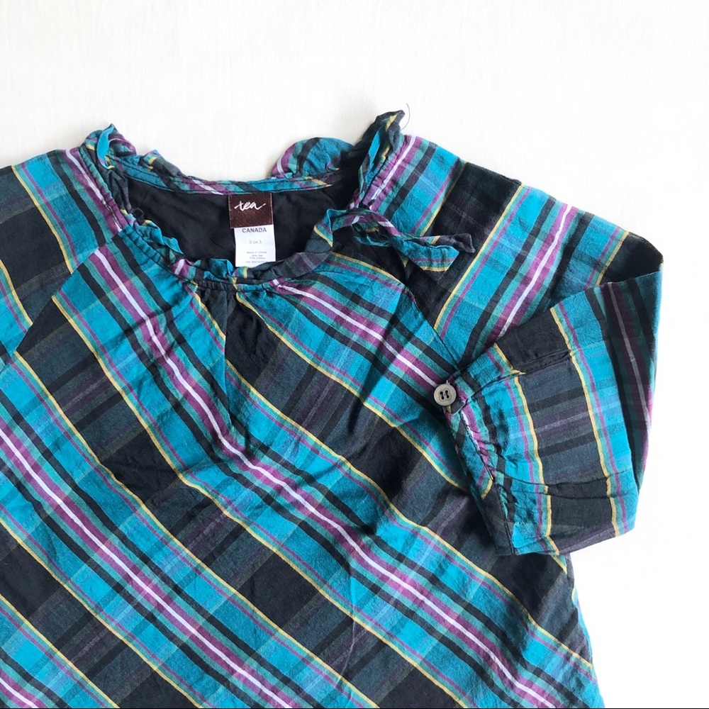 Tea Collection Girl Silk 3/4 Sleeve Blouse 3T